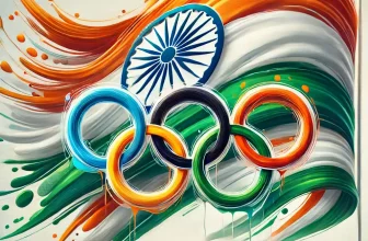 Olympic rings with the Indian flag