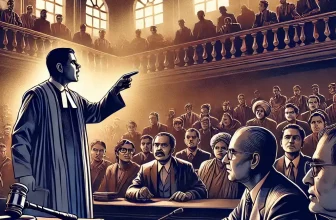 a lawyer passionately argues a case before a judge