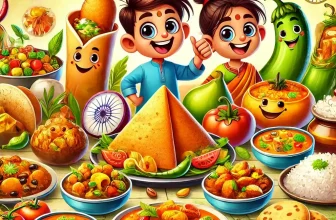 a variety of Indian vegetarian foods