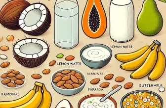 foods include coconut water, lemon water, soaked almonds, bananas, papaya