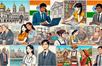 Indian professionals and students thriving in various international settings