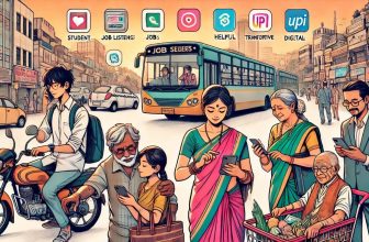 a group of people from different walks of life using their smartphones in various real-life situations