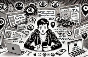 a person surrounded by digital tracking symbols in an everyday setting