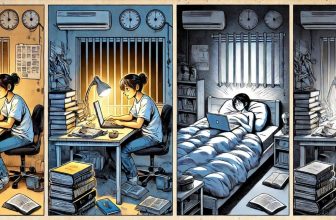 a person trading sleep for productivity