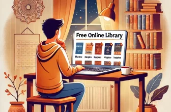 a student in India using a free online library on a laptop