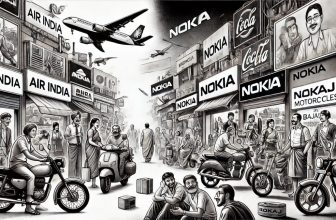 illustration depicting the downfall of once-trusted brands in India