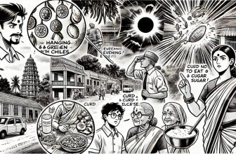 illustration depicting various traditional Indian beliefs