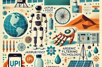 illustration showcasing various Indian innovations