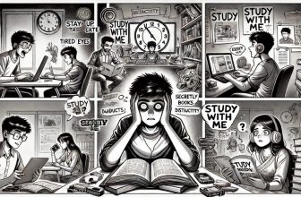 illustration showing Indian students using common study habits that secretly harm productivity