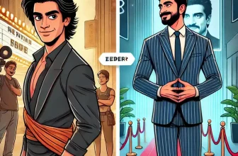 side by side illustration of actor and businessman