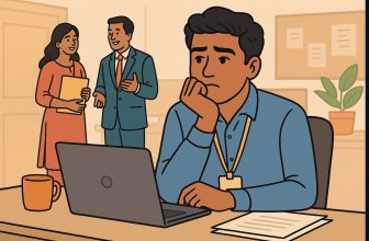 a employee in toxic work environment, trying to fit