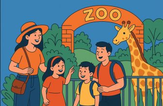 family kids summer outdoor activity - zoo visit