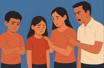 sad brother & sister with lower confidence - due to parents