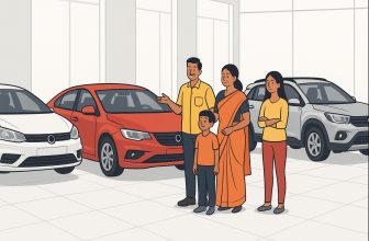 a family buying a new car