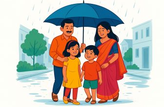a family enjoying monsoon