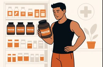 a person carefully checking protein powder ingredients