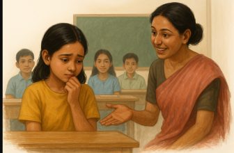 in classroom a teacher encouraging student to feel confident