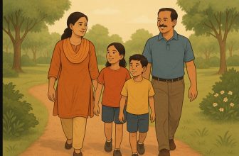 a family walking in park