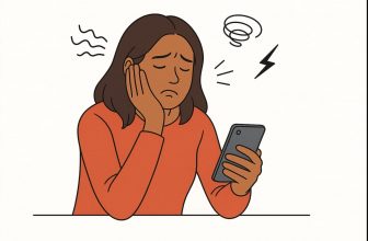 an overwhelmed person looking for digital detox
