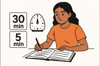 a girl following 30 minutes of reading and than 5 minutes of break