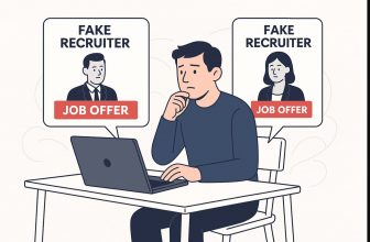a person checking fake job offers from fake recruiters
