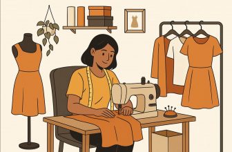 a strong independent woman working from home